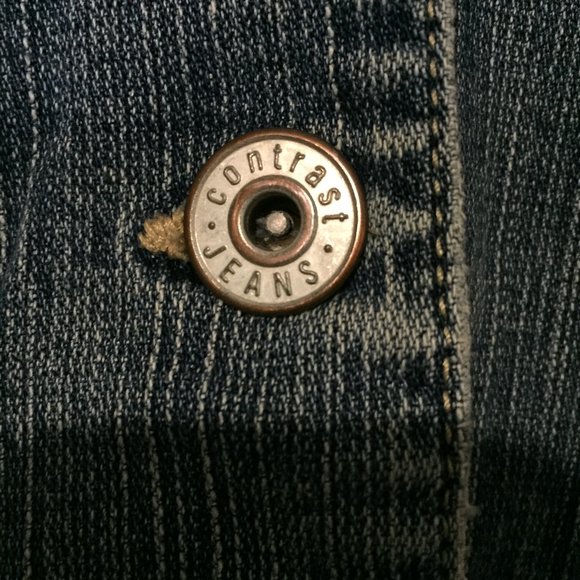 Contrast Jeans Size XL Blue Jacket - Picture 11 of 14